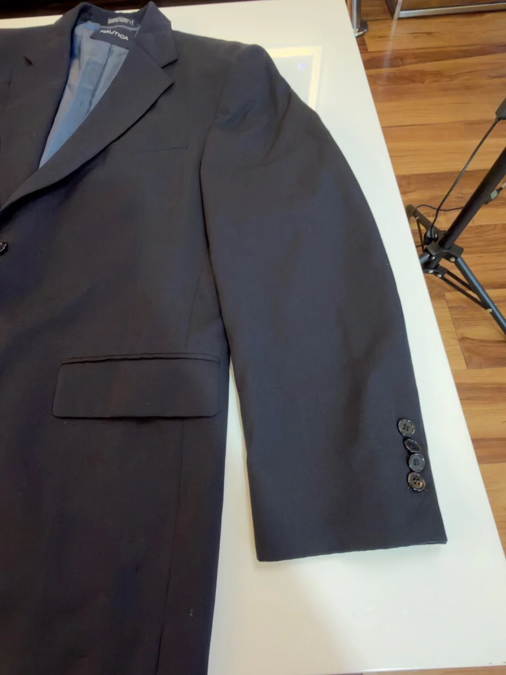 Nautica Men’s 100% Wool Navy Blue 2 Button Blazer Sport Coat Size 44R